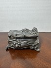 Antique Kronheim   Oldenbusch K o Art Nouveau Floral Metal Jewelry Trinket Box