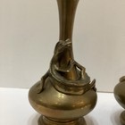 Pair Of Chinese Brass Or Bronze Dragon Vases 9    Unmarked