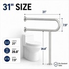 Sturdy 31  Brushed Nickel Toilet Grab Bar With Support Leg For Safety