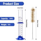 5pcs 100ml Measuring Cylinder Set Lab Glass Graduated Cylinder With Stirring Rod