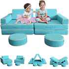 Kids Couch Sofa 10 Pcs Fold Couch Play Set Modular Foam Play Couch Waterproof