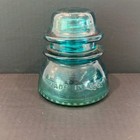 Hemingray 42 Glass Insulator Aqua Blue Green With Error Blotted Out Hemingray