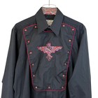 Vtg Panhandle Slim Black Men 16 Western Pearl Snap Bib Shirt Rockabilly 90s Usa