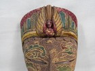 Vintage Hand Carved Painted Indonesian Wooden Mask Princess 9 h X 7 w