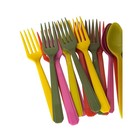 Vintage Van Brode Plastic Flatware Set 36pc Multi Color Mcm Picnic Cutlery Usa