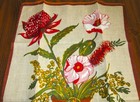 Vintage Pure Linen Kitchen Towel Australian Wild Flowers Beauty 18  X 32  Unused