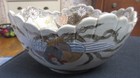 Japanese Satsuma Style Raised Decoration Landscape Bowl Art Pottery - 8  Wide