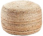 Pouf Jute Handmade Natural Braided Beige Round Ottoman Home Decor Pouffe Cover