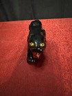 Last Chance  Vintage Mid-century Black Panther Figurine Ceramic Redware Japan