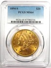 1894-s Liberty Gold Double Eagle  20 Coin - Pcgs Ms64  bu Unc  -  6 500 Value