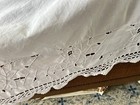 Full Double Bedskirt White Delicate Cutwork Crocheted Edge 100  Cotton 14    Drop
