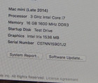 Apple Mac Mini 2014 I7 3 00ghz 16gb Ram 500gb Ssd Macos Monterey