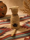 Vtg Tohono Oodham Papago Style Woven Dog Basket Figurine Southwest Folk Art