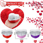 45 Pcs Heart-shaped Aluminum Foil Baking Cups With Lids For Events