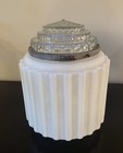 Vintage Sky Scraper  Art Deco Style Light Shade  Milk Glass W  2 Part Shade