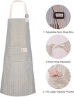 Aprons 2 Pack Adjustable Bib Aprons W  2 Pockets Cotton Linen Cooking Kitchen