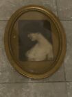 Antique Victorian Portrait Of Lady Signed 1898 Framed Convex Glass Oil Canvas