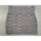 Lily White Geometric Mini Skirt Peach Blue Black Pattern Knit Size M 4359