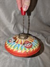 Vintage Tin Litho Spinning Top Toy Clown Theme