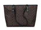 Coach City Zip Tote In Signature - Style F58292 - Gold brown black