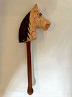 Vintage Paper Mache Horse Head On Stick 18   