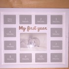 My First Year Baby Milestone 12 Month Collage Picture Frame  White gray