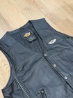 Harley Davidson 100th Anniversary Black Leather Jacket Vest Mens 2xl - Great