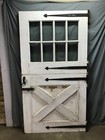 Antique Vtg Solid Wood Carriage House Dutch Door 8 Lite 46x86 Barn Old 1208-25b