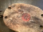 Vintage 13  Anvil Logo Wood Single Wheel Pulley Wooden Block And Tackle