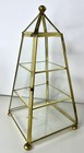 Brass Glass Display Case Obelisk Shape  Door Tabletop 4 5   x4 5   x9 5    Taiwan New