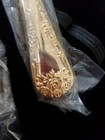 New In Bag - Wm Rogers  Enchanted Rose - Gold Electroplate 2 Soup Spoons