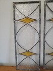 Vintage Set Of 2 Leaded Stained  Glass Window Panels Pair Approx  10 X 26 Inches
