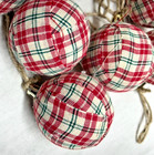 Red-green Homespun Wrapped Balls christmas Balls ornament 12