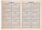 1882 Victorian Trade Card Calendar - Folding - Fred Barry Stationer - Boston Ma