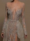  Detachable Tail Beads Party Evening Dress Formal Customized Vestidos De Gala