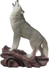 Large Cries Of The Night Howling Alpha Gray Wolf Statue 12 h Spirit Wolves Decor