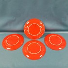 Vtg Set 4 Waechtersbach Germany 10  Red Ceramic Christmas Tree Dinner Plates