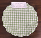 New Shabby Chic Set Of 4 Scalloped Edged Gingham Green Placemats Spring 26