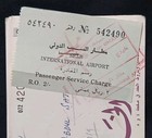 Oman Vintage Airport Service Charge Revenue Label On Used Gulf Airlines Ticket