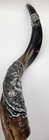 Shofar Yemenite Kudu Horn 22     With Sterling Silver Plated Lion