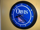 Orvis Fly Fishing Reel Rod Fishing Tackle Bait Shop Advertising Clock Sign