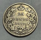 Canada - Queen Victoria - Silver 25 Cents 1872h - Km-5 - Very Fine