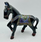Horse Signed Wooden Hand-painted Figure Beautiful   Colorful 6 25    Tall
