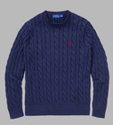 Nwt - Polo Ralph Lauren Men s Cable-knit Crew Cotton Sweater   Navy   M - Xxl