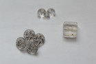 Lot Of 7 Vintage Glass Shank Buttons  Unique Swirl Design  Square  And Jewel Cut