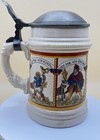 Vintage German Beer Stein - Pewter Lid With Mwf Sch  tz Mark - Made In Germany