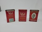 3 Vtg Pipe Cigarette Tobacco Tins Velvet  Prince Albert Pinkerton r j  Reynolds 
