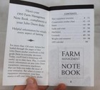 1995 John Deere Pocket Farm Management Notebook Mint Nos