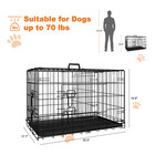 Funnihomi Dog Crate  Folding Metal Wire With Divider And  Double Door