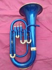 Euphonium 3 Valve Jazz Musical Instrument For Concerts   Orchestra Blue Color